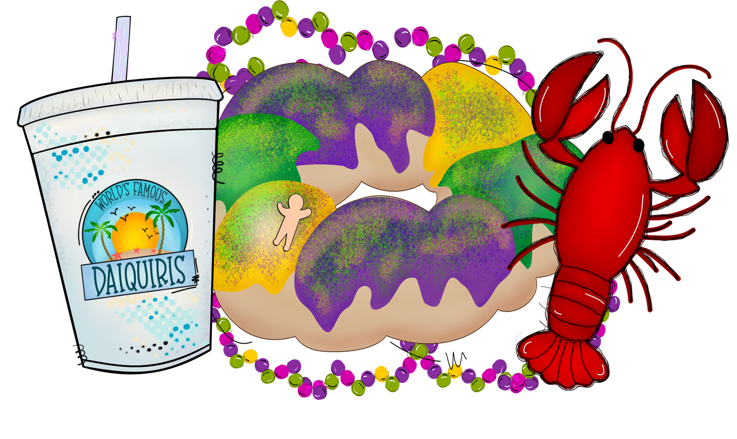 Mardi Gras Daqs King Cake and Crawfish