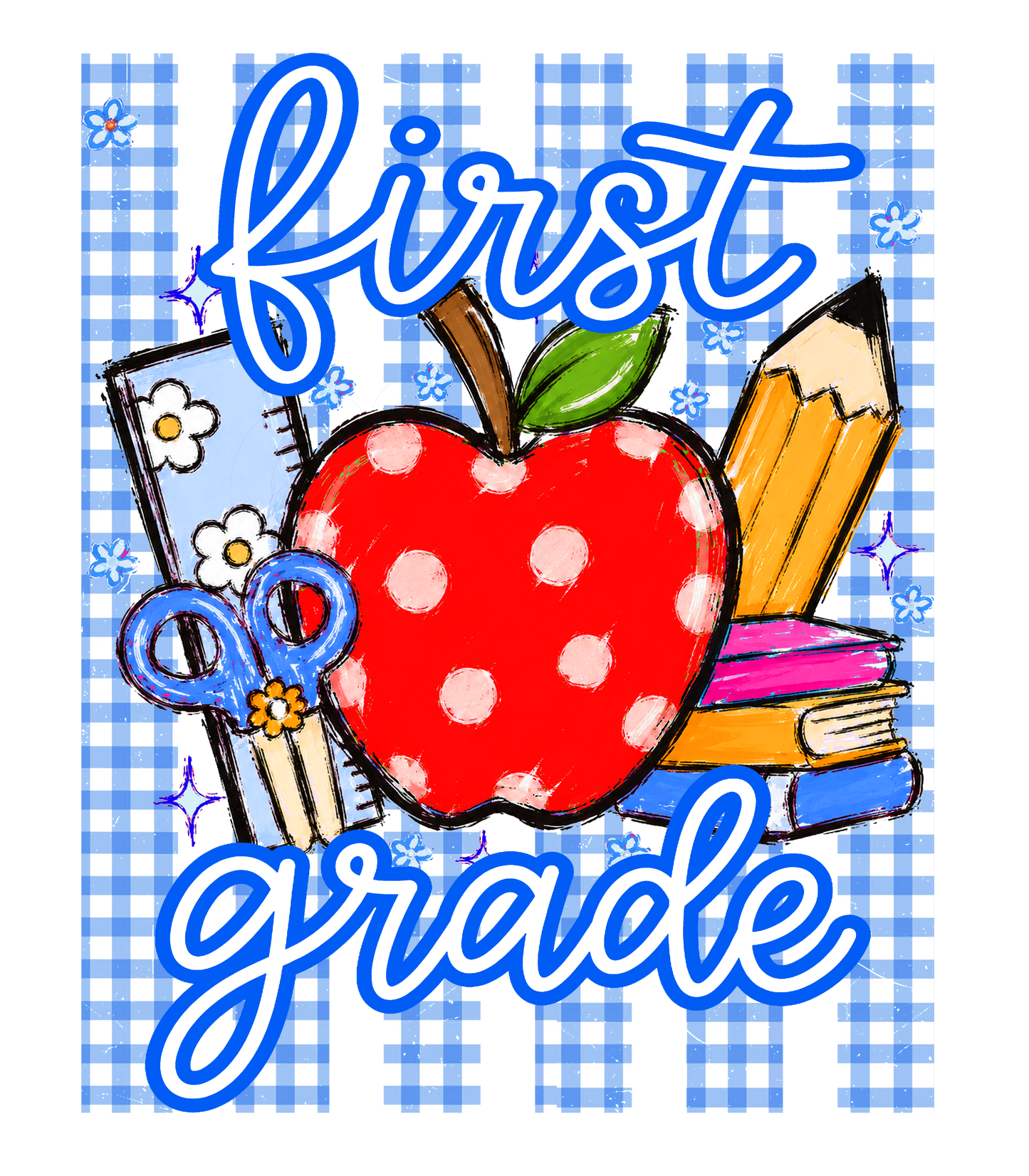 1st Grade gingham stripe