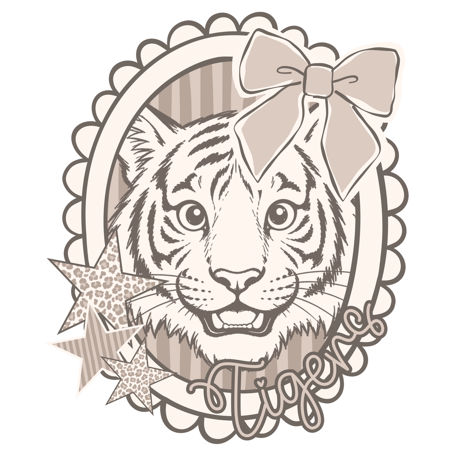 Beige Tiger Mascot
