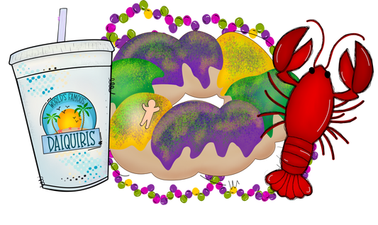 Mardi Gras Daqs King Cake and Crawfish