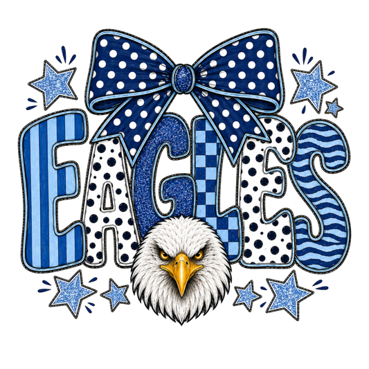 Eagles With Bow Navy and Light blue