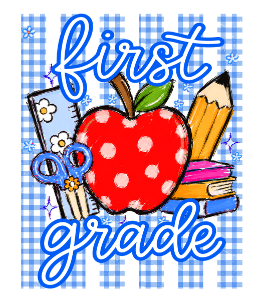 1st Grade gingham stripe