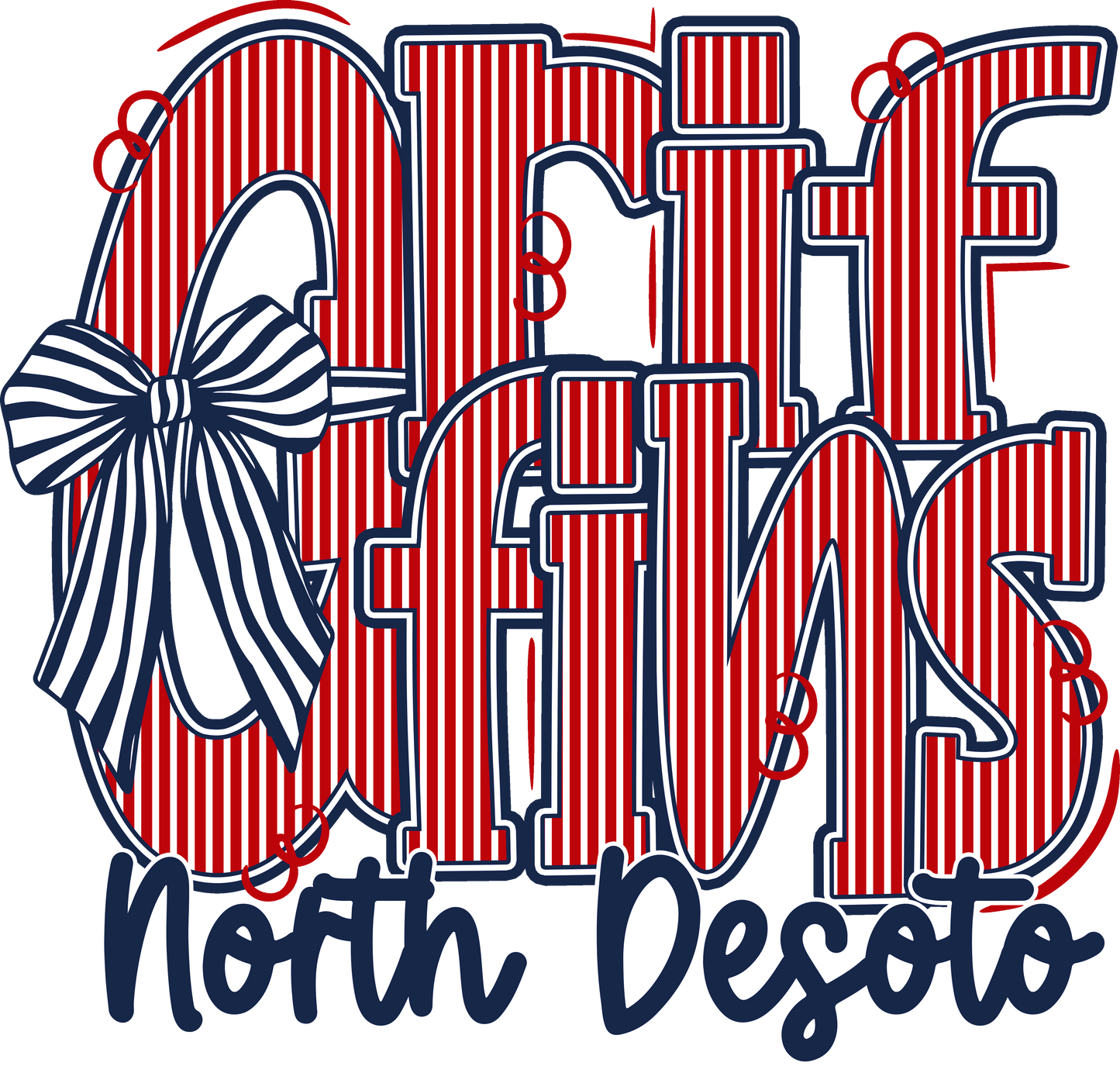 North Desoto Griffins Stripe Bows