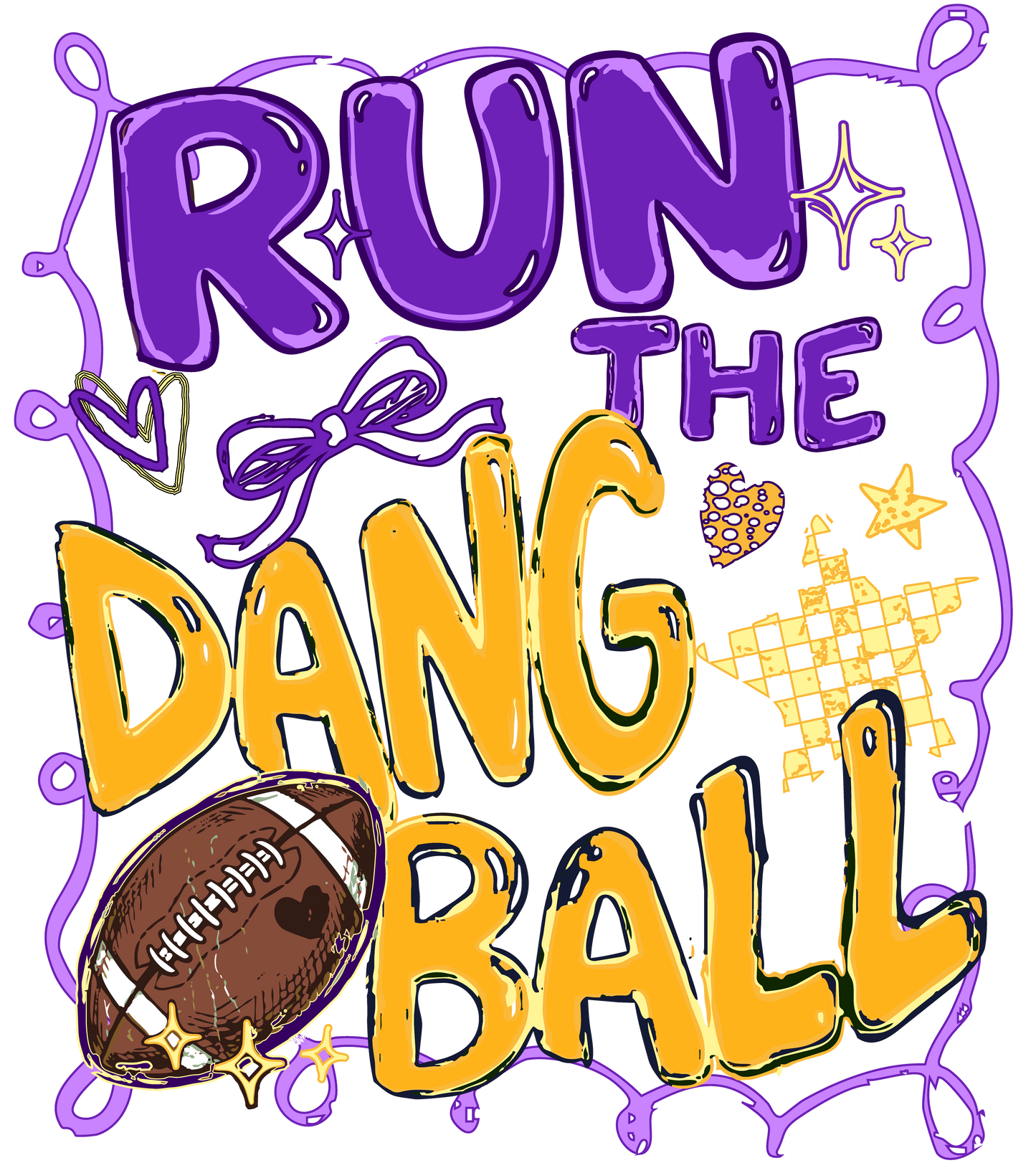 Run the Dang Ball Purple and Yellow