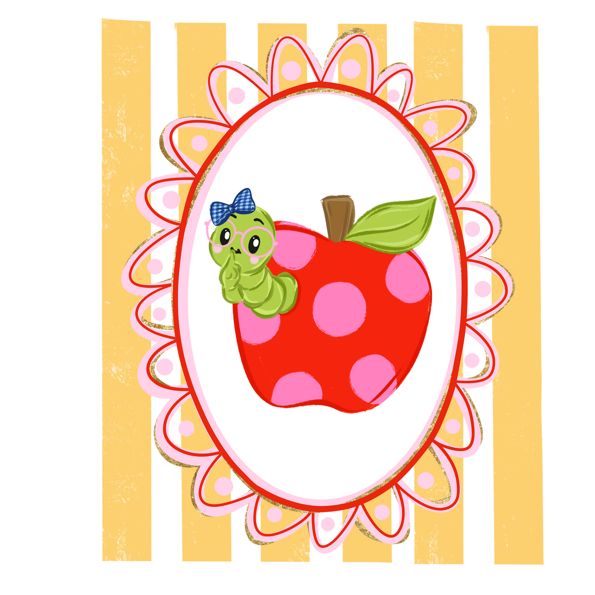 Apple dots with worm