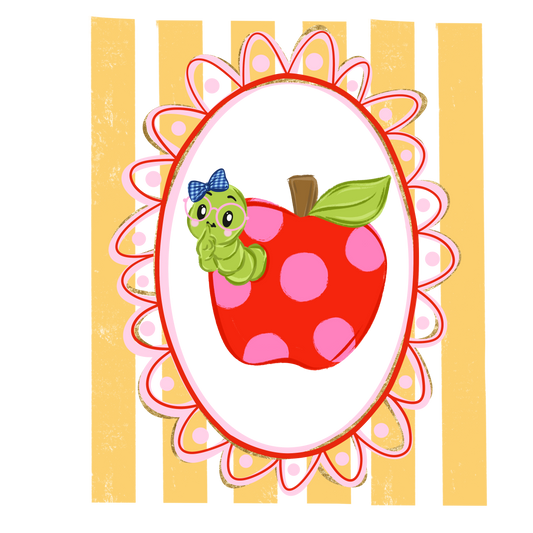 Apple dots with worm