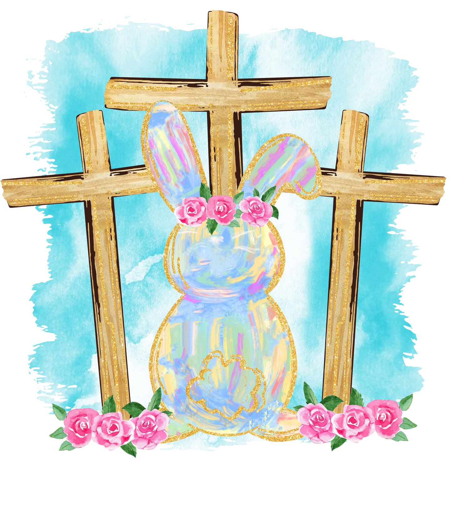 Three Crosses with bunny