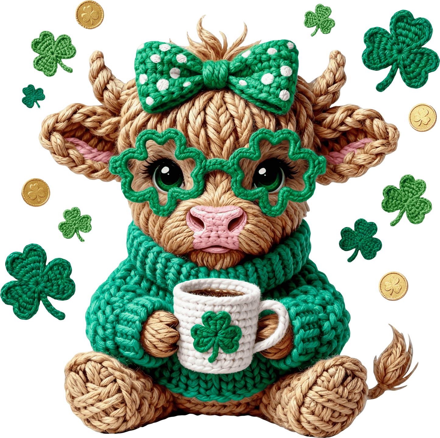 St. Patrick's Day Highland Cow