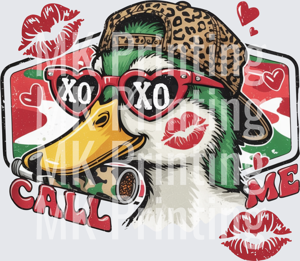 Valentines Day Duck Call Me - Raw Image