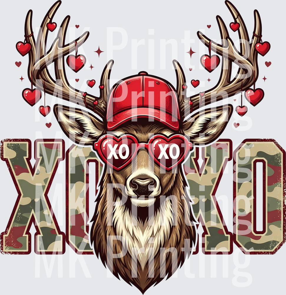 Valentines Day Deer XOXO - Raw Image